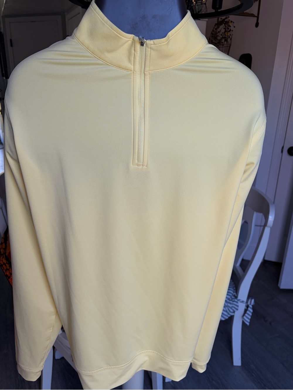 Peter Millar Pale Yellow Half-Zip Swim Rash Guard